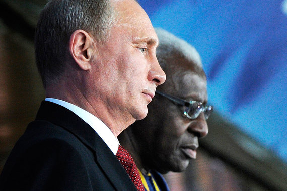 Президент России Владимир Путин и экс-президент IAAF Ламин Диак