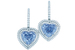 Tiffany &amp; Co. Серьги с голубыми бриллиантами огранки «сердце». Платина, бесцветные бриллианты