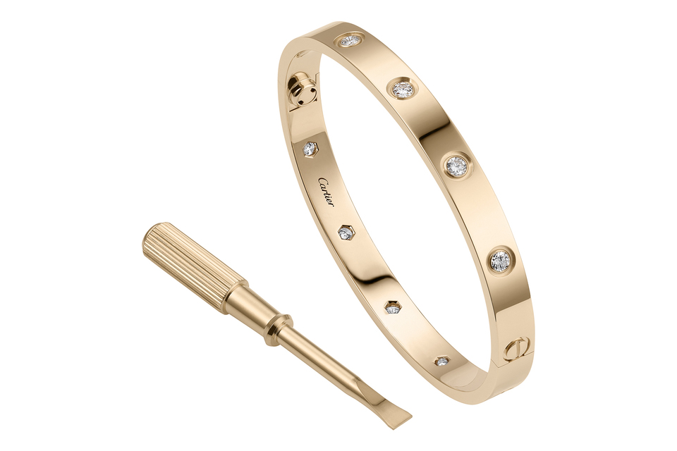Cartier Браслет из коллекции Love с отверткой. Желтое золото, бриллианты