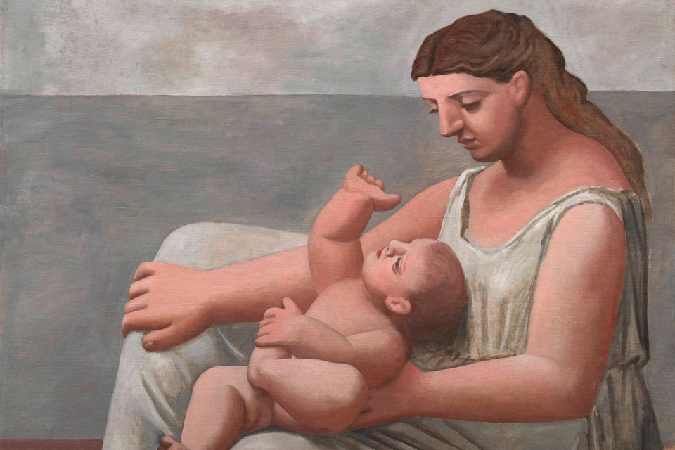 Пабло Пикассо. Портрет матери и сына на берегу моря. 1921 г
