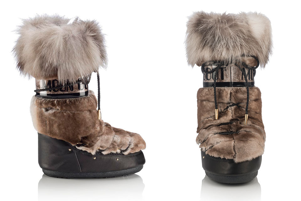 Одна из коллабораций Jimmy Choo c другими брендами: первые «луноходы» марки были созданы совместно со специалистом по этой обуви Moon Boots