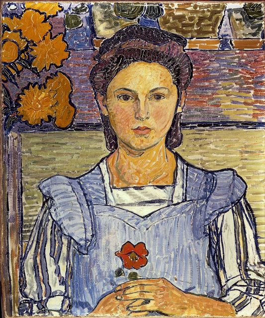 Cuno AMIET. Jeune fille à la capucine. 1907. Collection Monique Barbier-Mueller