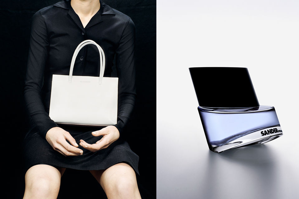 Рекламная кампания Jil Sander весна-лето 1996 г. (слева) и реклама аромата Sander for Men, 1999 г. (справа)