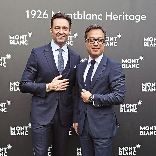 Посол марки актер Хью Джекман и Николя Барецки, глава Montblanc