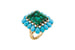 Кольцо Van Cleef & Arpels с изумрудом и бирюзой, 1969 г.