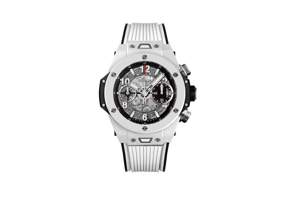 Хронограф Big Bang Unico White 42 mm с функцией обратного отсчета в корпусе из белой керамики, cпециально выпущенный в честь союза Hublot и The Iron Dames
