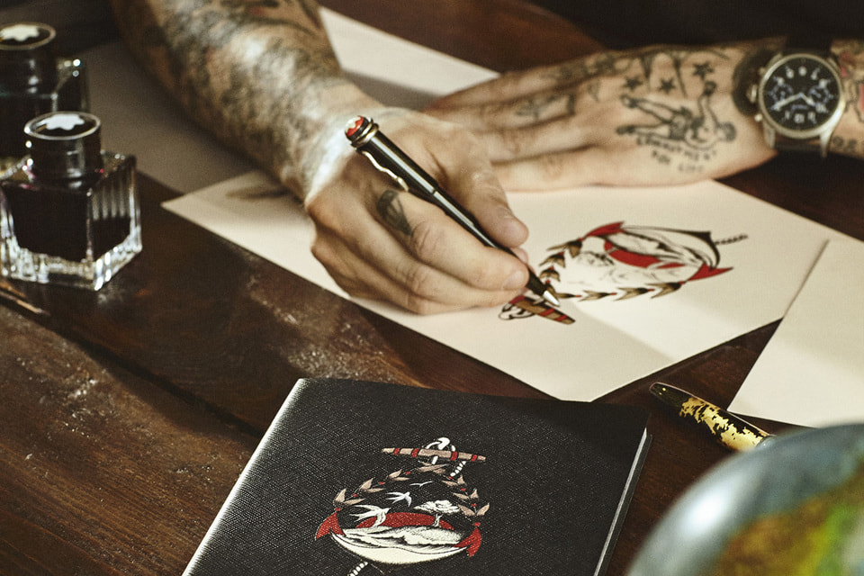 Другая коллаборация Montblanc создана в сотрудничестве с онлайн-платформой Yoox и тату-мастером Стефано Боетти