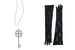 Слева: подвеска Tiffany &amp; Co. из коллекции Keys, белое золото, бриллианты, розовые сапфиры Gucci. Справа: кружевные перчатки по локоть, осень-зима 2019/20