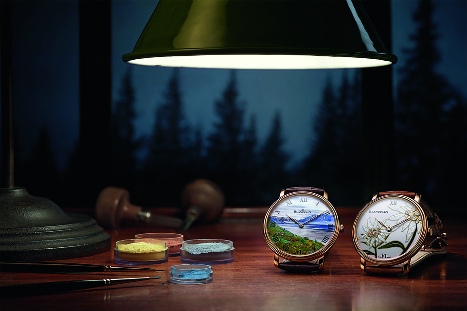 Циферблаты часов из коллекции Blancpain Metiers d’Art исполнены в сложных декоративных и художественных техниках