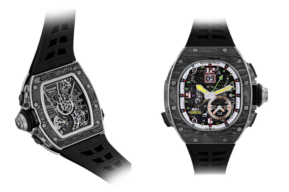 Модель RM 62-01 Tourbillon Vibrating Alarm ACJ выпущена в количестве 30 экземпляров и дозировано появится в продаже в январе 2020 года