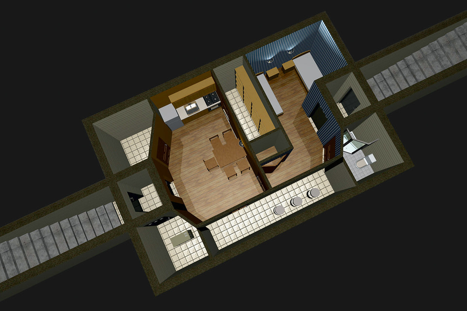 3D-план бункера Omega, предлагаемого компанией «Спецгеопроект»