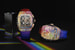 Часы Hublot Spirit of Big Bang Rainbow с бочкообразным корпусом и с радужными переливами цветных драгоценных камней