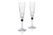 Бокалы для шампанского Baccarat из коллекции Baccarat Reflection из прозрачного и черного хрусталя