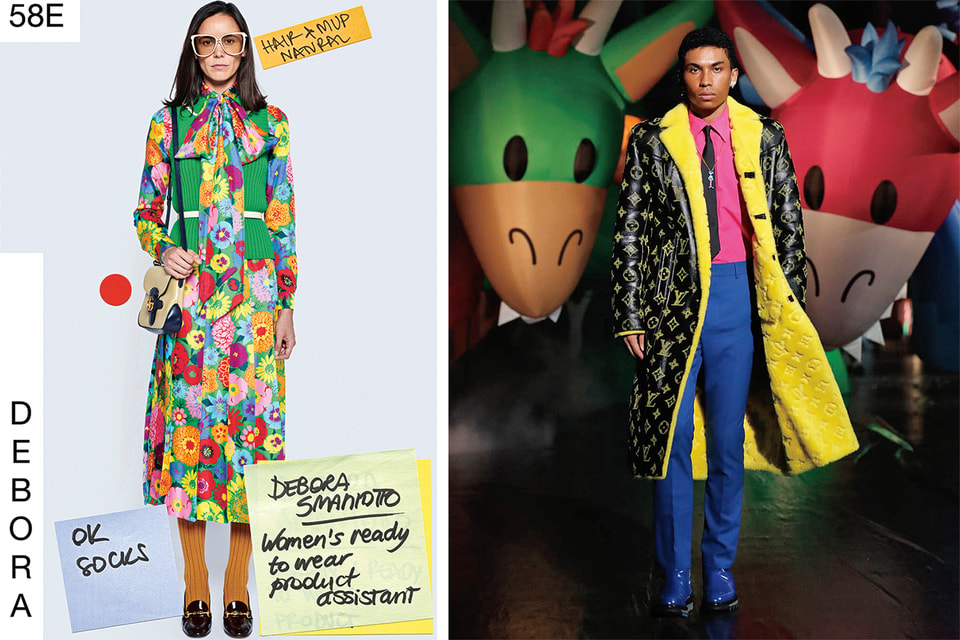 Кислотные тона в коллекциях весна-лето 2021 Gucci, Louis Vuitton