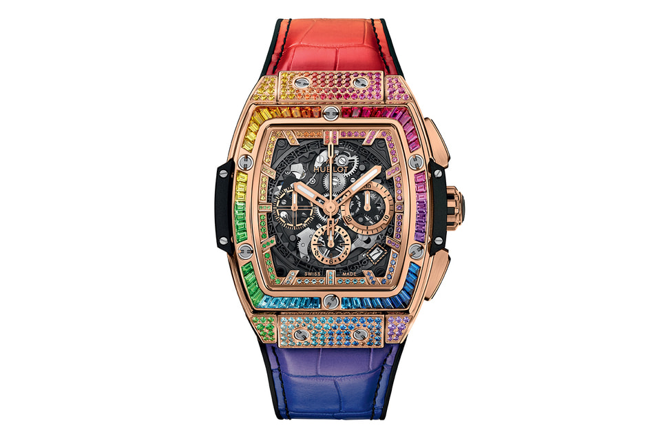 Одна из вариаций Hublot Spirit of Big Bang Rainbow – это хронограф в 42-мм корпусе, который управляется мануфактурным автоматическим калибром HUB4700