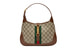 Сумка Jackie от Gucci в классической канве GG Supreme с полоской Web