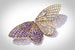 Брошь в виде бабочки Tiffany &amp; Co. из желтого золота с лиловыми сапфирами и бриллиантами огранки багет
