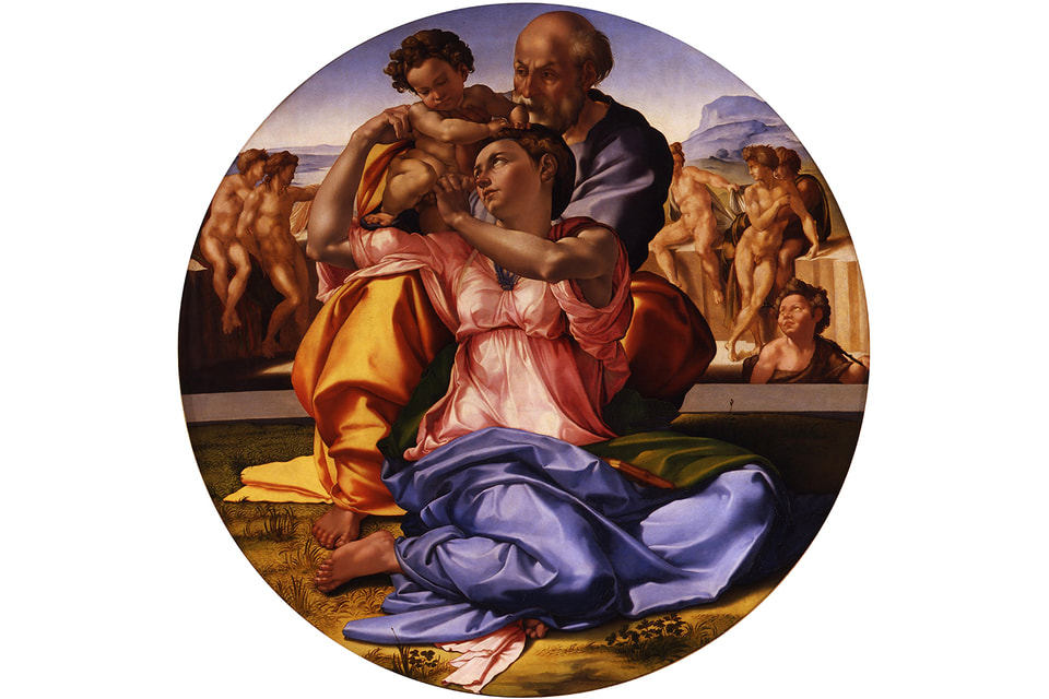 Цифровой образ картины Микеланджело «Тондо Дони»