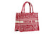 Вариация сумки Dior Book Tote из набивной ткани с орнаментом Toile de Jouy в малиновом цвете