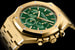 Часы Royal Oak Selfwinding Chronograph от Audemars Piguet с корпусом из желтого золота и циферблатом с узором «Grande Tapisserie» и со счетчиками хронографа изумрудного цвета