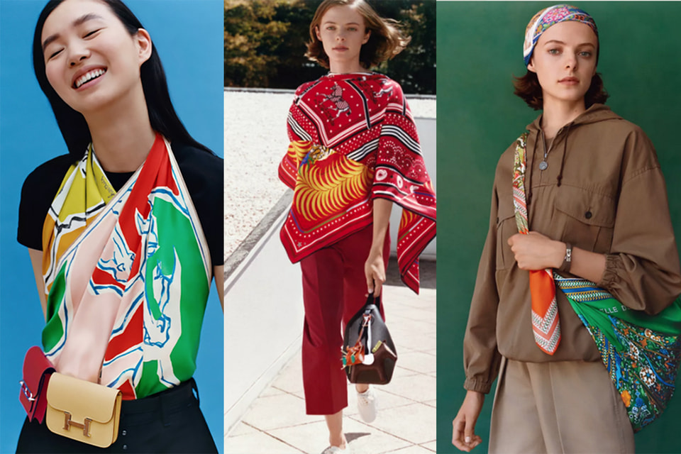 Дизайнеры Hermes рекомендуют носить платки как топы, туники и сумки