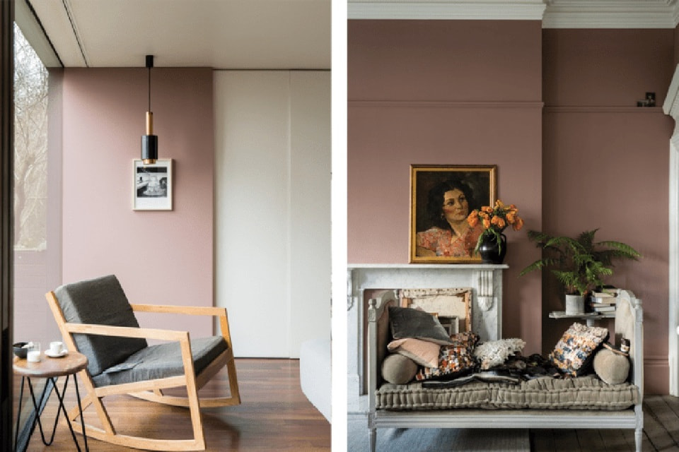 Приглушенный розовый Sulking Room Pink создает романтическую атмосферу