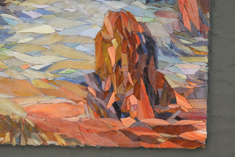 Мозаичная вариация картины Поля Гогена «Скалы на Бретонском побережье» (фрагменты)