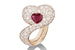 Кольцо Fawaz Gruosi с рубином огранки «сердце» и бриллиантами