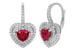 Серьги Mercury с рубинами огранки «сердце» и с бриллиантами