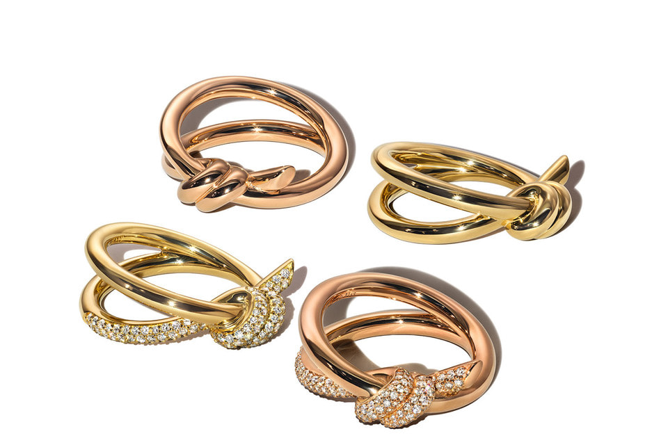 Вариации браслетов Tiffany Knot из желтого и розового золота