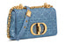 Сумка Caro от Dior из джинсовой ткани с прострочкой «каннаж» и декором из стекляруса