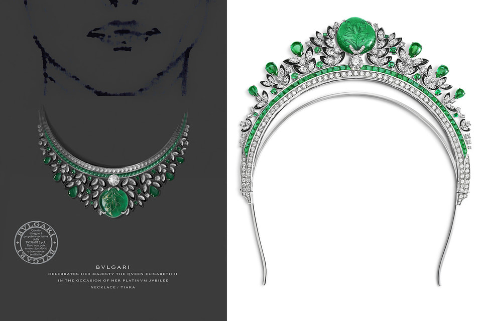 Конструкция тиары Jubilee Emerald Garden позволяет носить украшение и в качестве колье