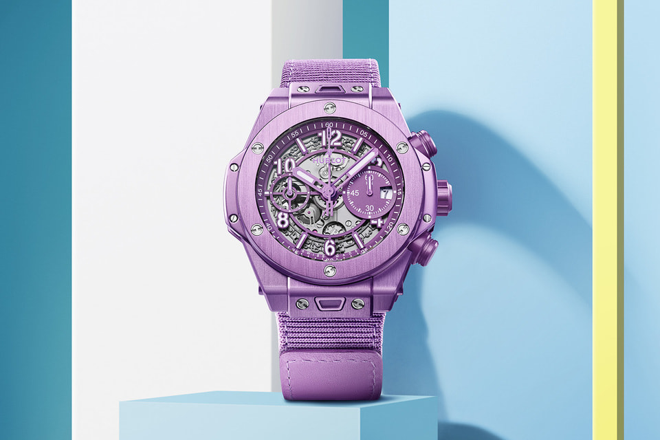 Корпус часов Big Bang Unico Summer Purple впервые в истории Hublot выполнен из алюминия фиолетового цвета