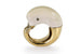 Кольцо Dolphin от Bibi van der Velden из желтого золота с бивнем мамонта и сапфирами