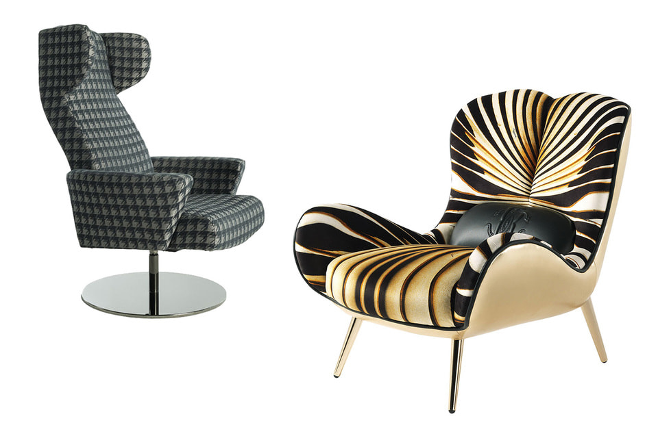 Офисный стул JFK от Gianfranco Ferre Home и кресло Tifnit с принтом Wild Zebra, Roberto Cavalli Home Interiors 