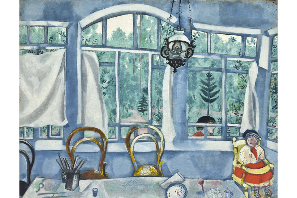 Работа Марка Шагала «Вид в сад (Интерьер на даче)» 1917 года была предоставлена на выставку Музеем-квартирой И.И. Бродского
