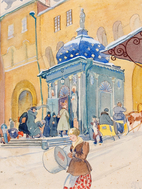 Один из топ-лотов аукциона – «Часовня иконы Иверской Божьей матери у Воскресенских ворот» Константина Юона,1920-е годы