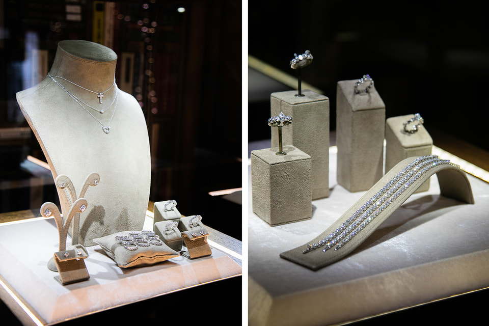 Серьги, подвески, кольца и браслеты Cluev Diamonds созданы в классическом дизайне с российскими бесцветными бриллиантами