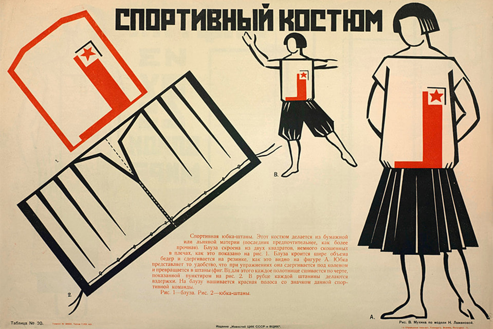 Эскизы из альбома «Искусство в быту», изданного в 1925 г. Ламановой в соавторстве со скульптором Верой Мухиной