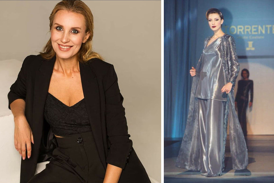 Слева направо: Екатерина Рогова, 2022 г.; показ Torrent на Неделе моды, 1997 г.