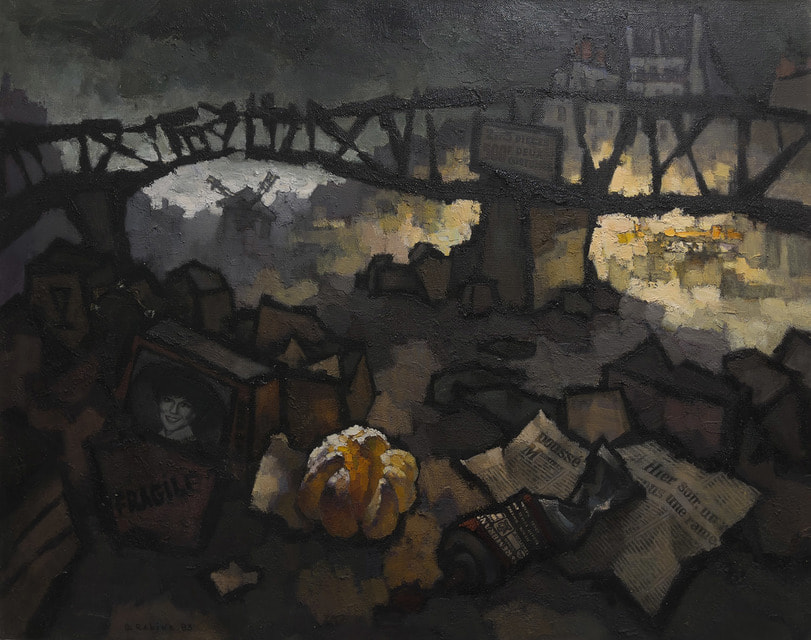 Один из лотов предстоящего аукциона: О. Рабин, «Забастовка мусорщиков в Париже», 1983 г.