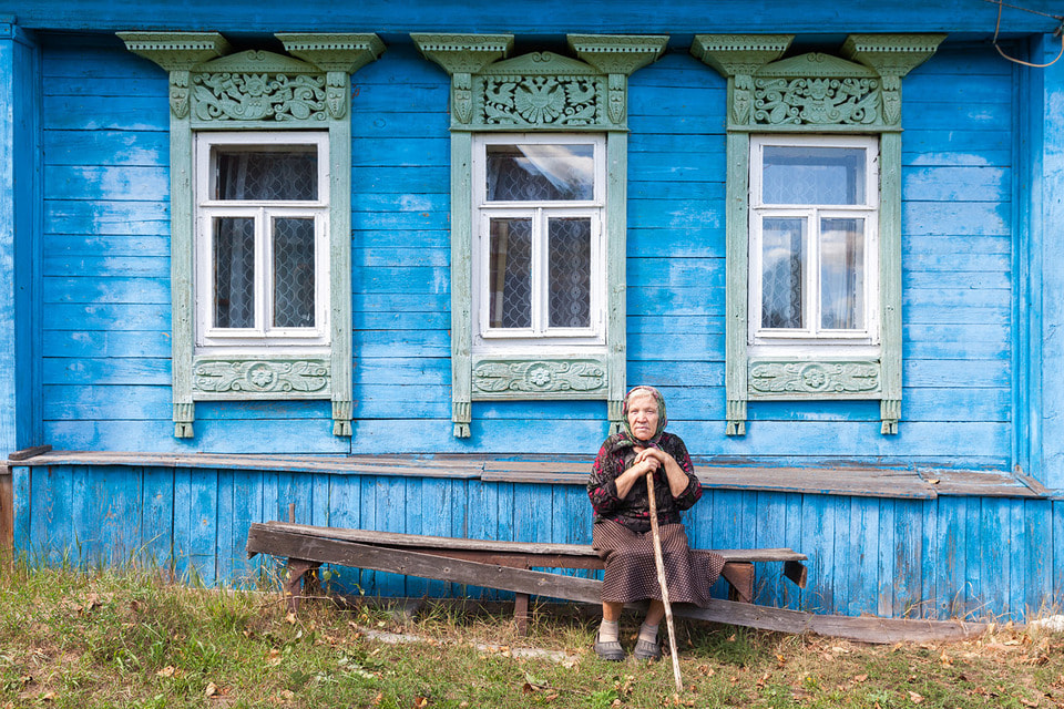 Дом с наличниками в деревне Елхово, Нижегородская обл.