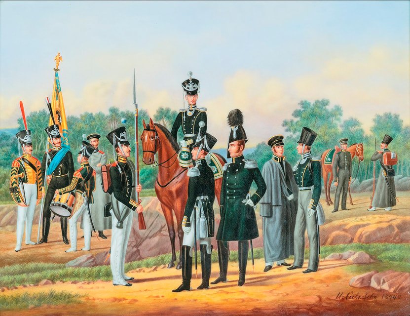 Фарфор с изображением Лейб-гвардии Волынского полка, 1844 г.
